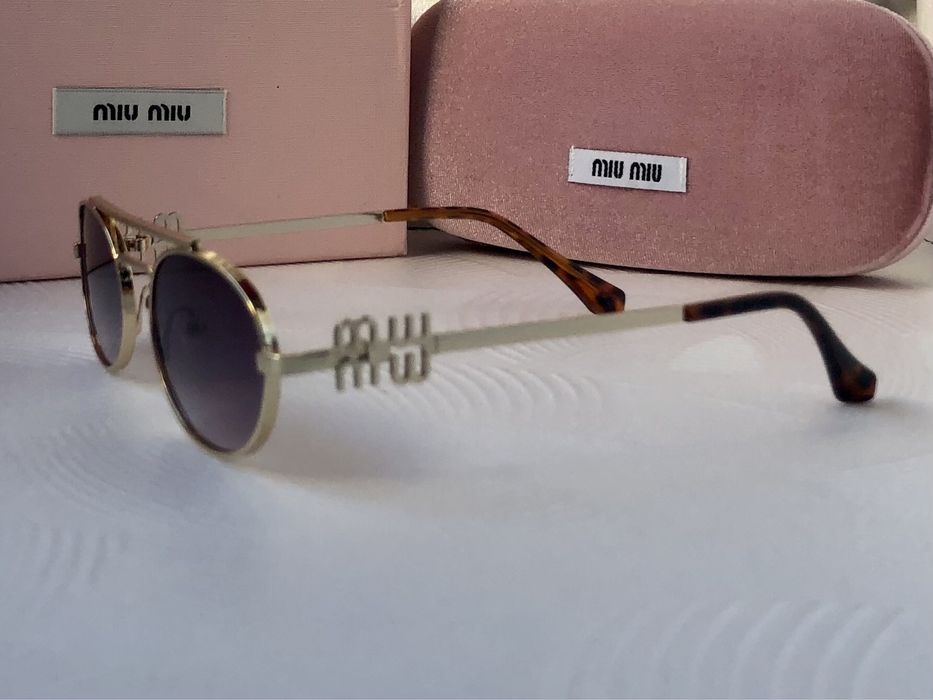 Дамски слънчеви елипса овални кафяви черно