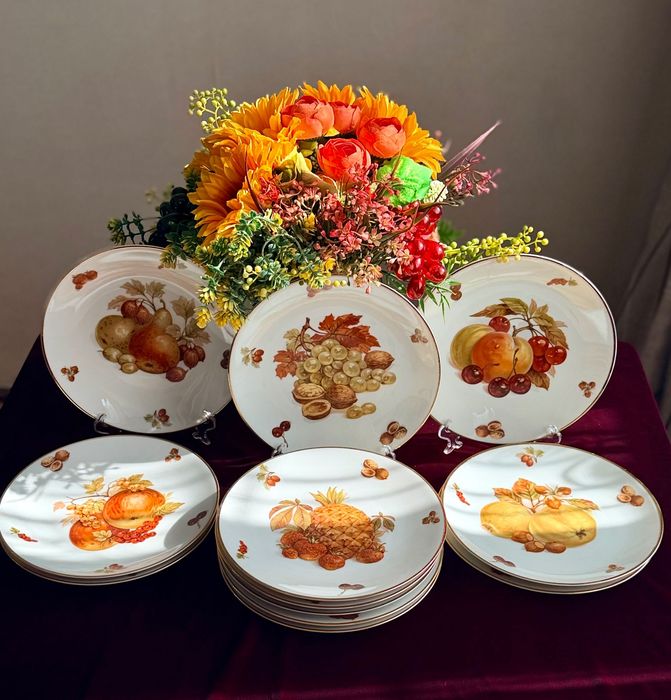 Роскошный десертный сервиз Mittertech Germany «Золотой урожай»