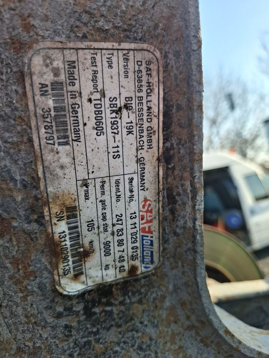 Оси ,ресори BPW, SAF ,Krone, Schmitz, Schwarzmüller,части за ремъркета