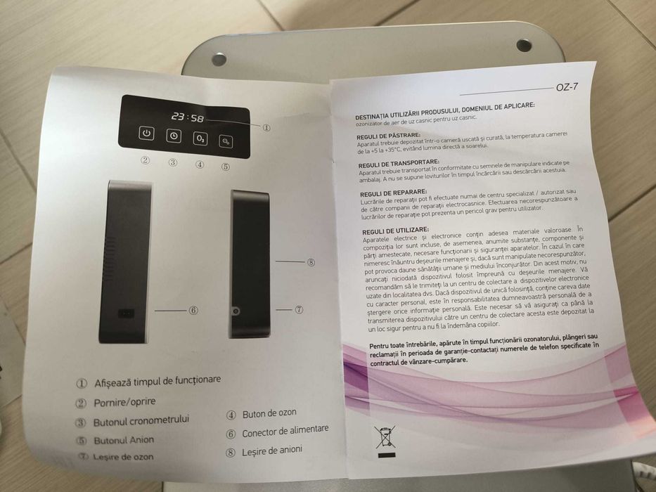 Ozon Air OZ‑7 – Ozonizator de aer, apă și alimente, nou, nefolosit