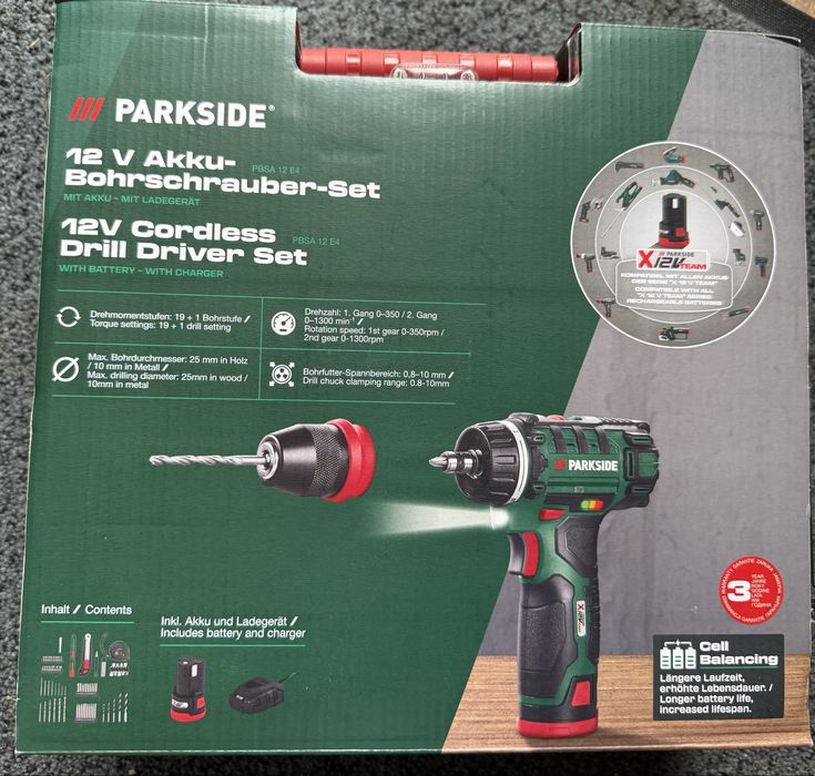 Masina de gaurit si insurubat 12v Parkside