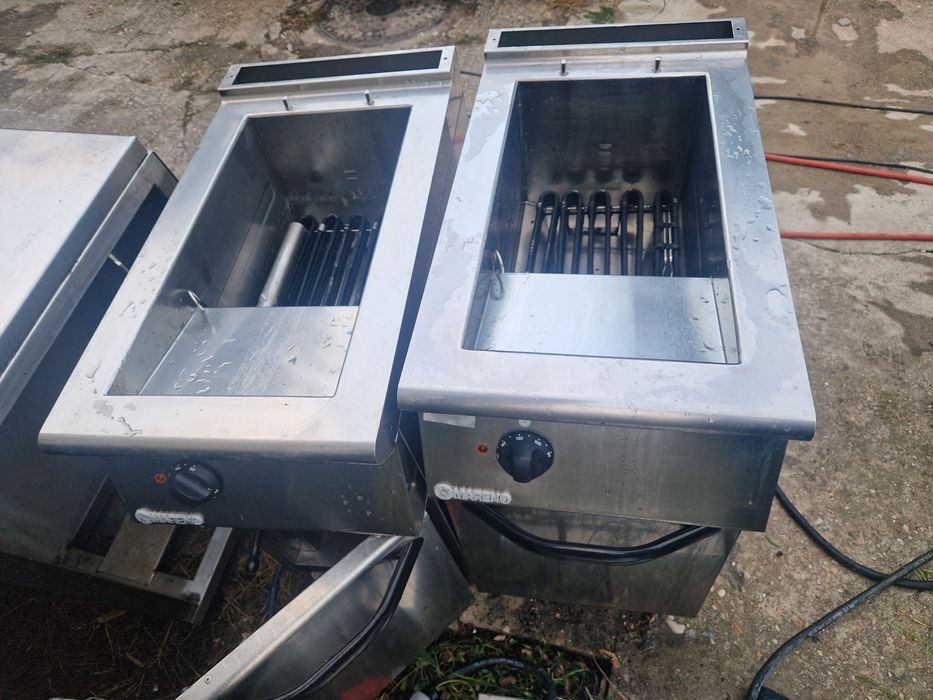 Friteuza dubla de putere, la 380v, de banc, cu robinet