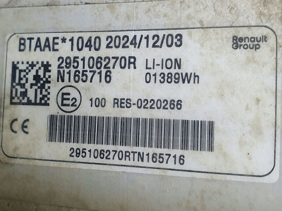 Baterie acumulator 295106270r Renault Arkana 1 facelift (2023–2025) 1.6 E-Tech Full Hybrid H4M-C6