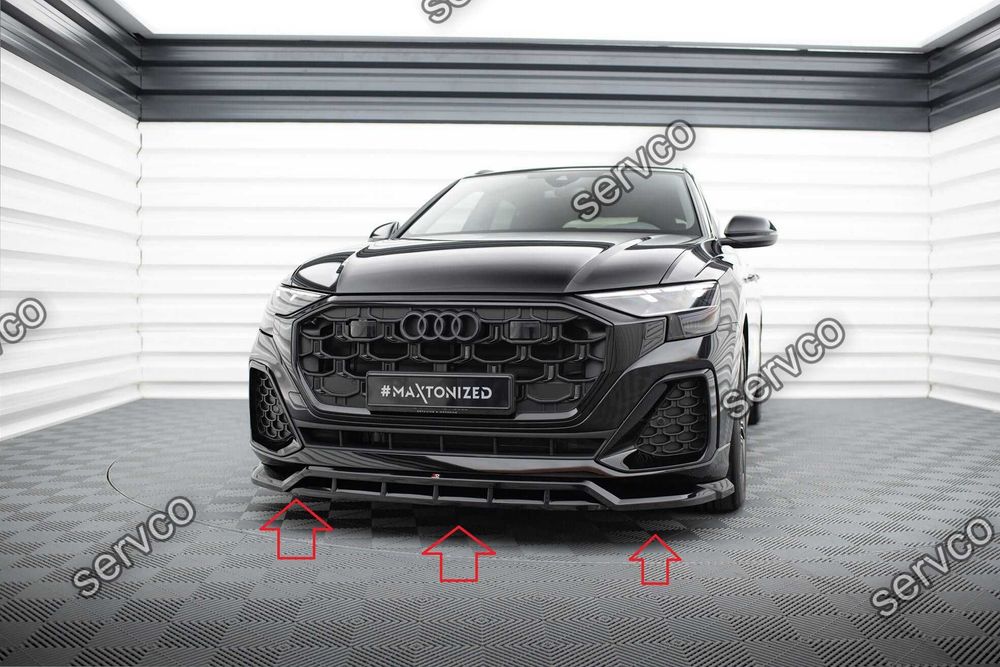 Pachet Set Splitter Exterior Lip Prelungiri Body kit tuning Audi SQ8 Q8 S-Line Mk1 Facelift 2023- v7 - Maxton Design