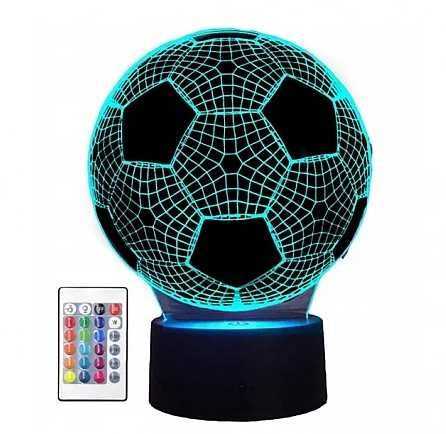 3D нощна лампа футболна топка с дистанционно и USB