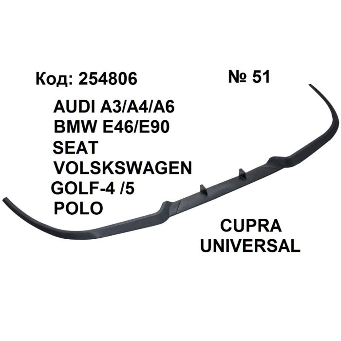 Лип Спойлер преден Universal CUPRA Audi/VW