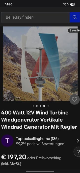Generator eolian vertical cu turbină eoliană de 400 wați și 12V