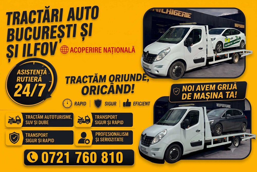 Tractari auto Bucuresti 24/7 | Sector 1,2,3,4,5,6 | Tractari Auto Ilfov NON STOP