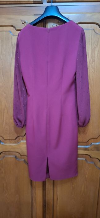 Rochie Viada cu floare si inserții fucsia
