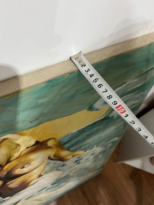 Русалка на брега на морето с маслени бои