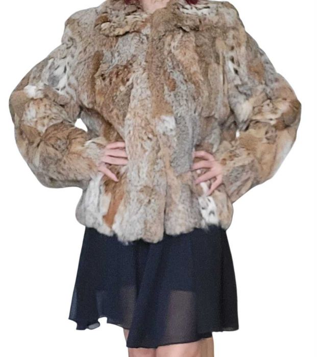 Haină de damă, din blană naturală de linx, mărimea 44