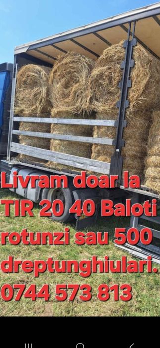 Livram la TIR baloti lucerna sau fan Rotunzi 1,2 x1,2 m min 40.Dreptunghilari min 500.Transport inclus toata tara Nu dam la bucata