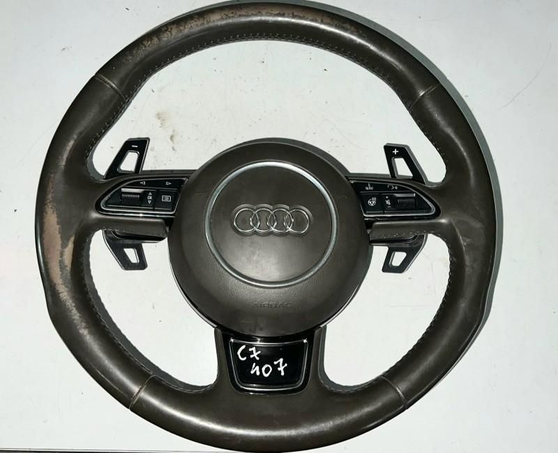 Volan complet sline cu padele maro Audi A6 4G2, C7 4G0419091T Berlina