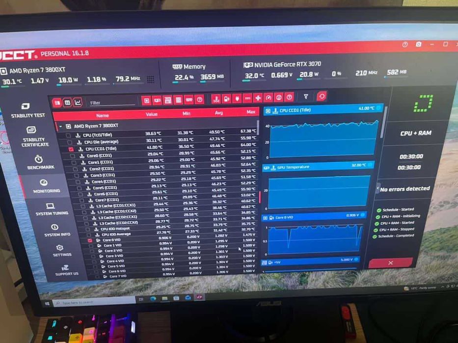 Геймърски Компютър Ryzen 7 3800XT | Rtx 3070 Super EVGA | 16GB Ram | 256GB SSD