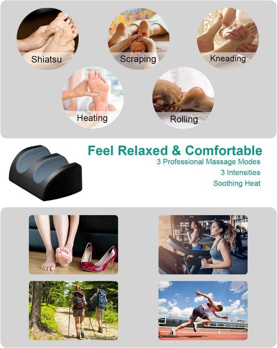 Масажор за крака LINGTENG с топлина и масаж на краката, електрически масажор за крака