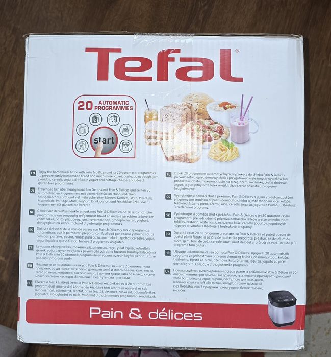 Masina de paine Tefal Pain & Délices PF240E38, 700 W, 1000 g, 20 programe, Negru/Argintiu sigilata

 4.61