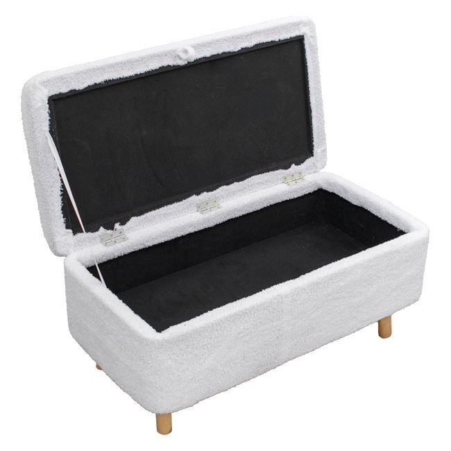 Бяла табуретка с място за съхранение-90x39x48 см./табуретка