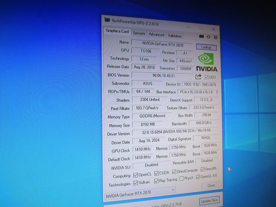 Гейм  i7-8700,  32GB DDR4,  ASUS  RTX2070 ,  NVMe 256GB  ,  1TB HDD