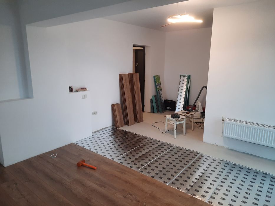 Amenajări interioare Rigips Glet Zugravit  mecanizat,  Tapet, Parchet