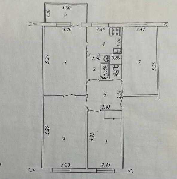 4/4/4 80м2 Новый ремонт Массив Феруза ориентир Дока Хлеб