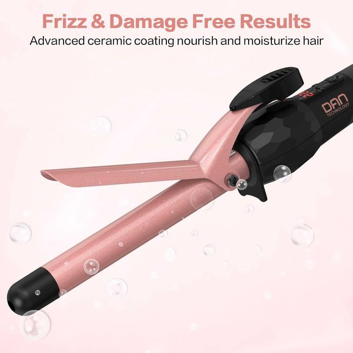 Керамична маша за коса с ръкавица DAN Technology, розово злато, 16 mm