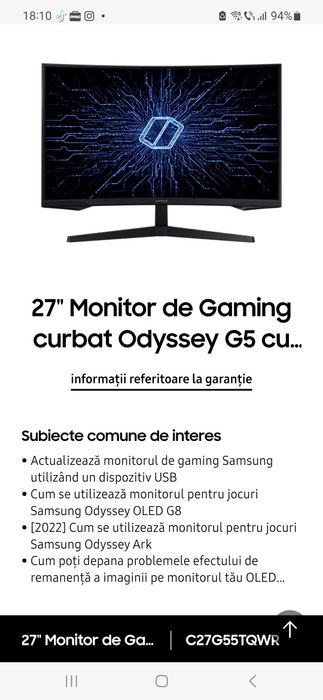 Monitor curbat samsung