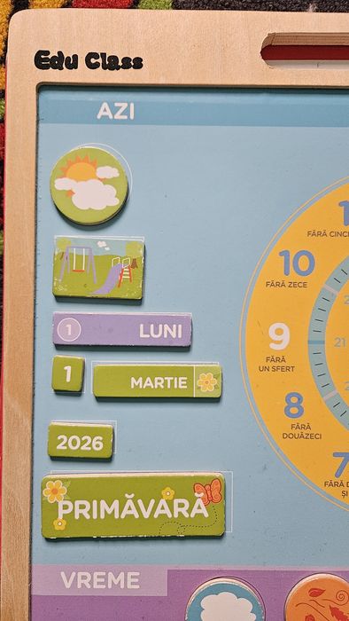 Calendar magnetic vremea pt copii - Educlass in limba romana