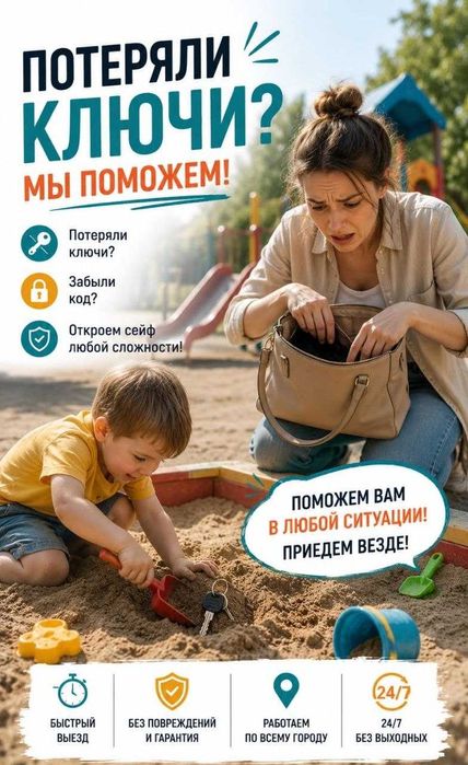 Вскрытие квартир, дверей, сейфов, авто. Потеряли ключи? Поможем быстро