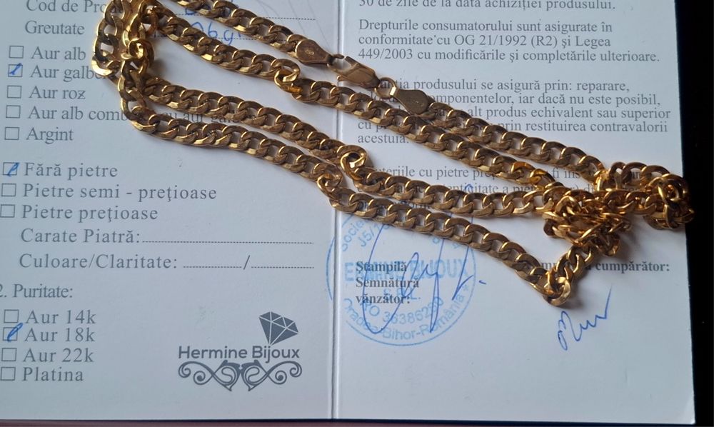 Lănțișor de aur (18k) NOU