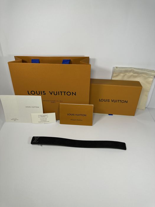 Louis Vuitton Brățară LV Neagră + Set Complet (Cutie, Săculeț, Pungă)