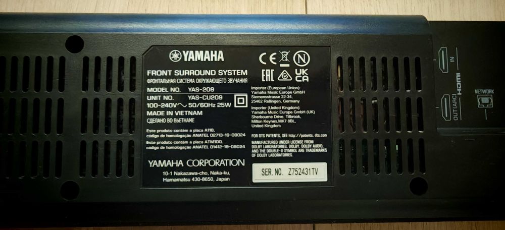 Vand soundbar Yamaha YAS-209 – stare impecabila, ca nou