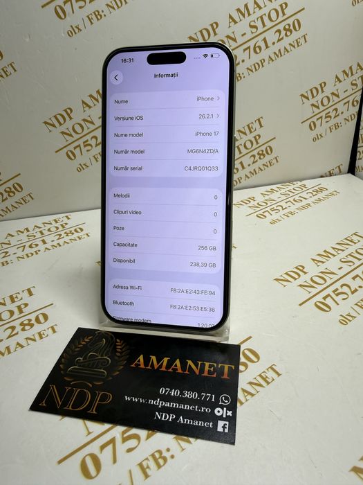NDP Amanet Braila Iphone 17 256gb (55466)