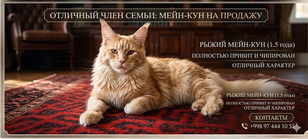 Продаётся красавчик мейн-кун любимцы