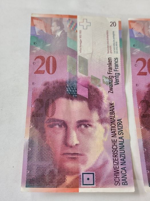 Банкнота 20 швейцарски франка – Артур Онегер 1994 г