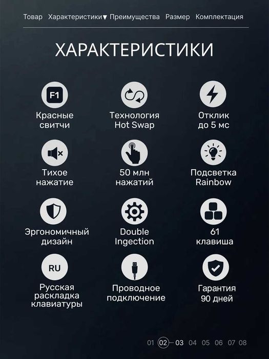 Клавиатура механическая Cyberlynx BD61 с Rainbow подсветкой 60%