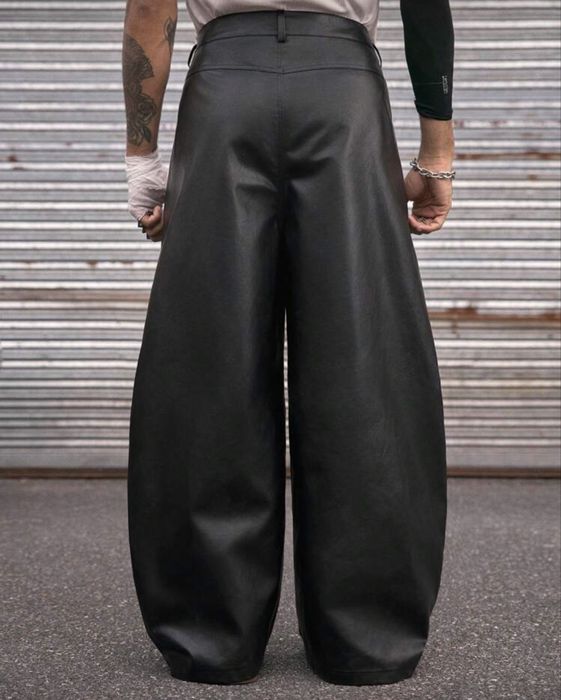 Мъжки черен широк панталон