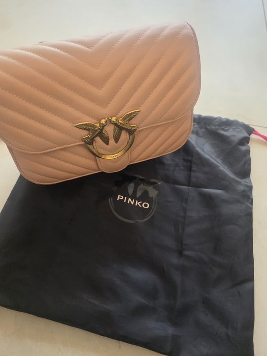 Pinko Love Bag Mini - оригинална, естествена кожа, розова