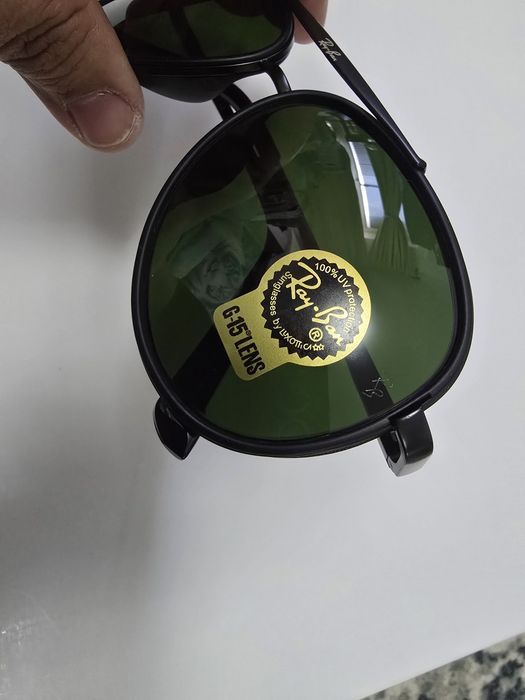 Ochelari de soare Rayban RB4414, lentila sticla, noi, lentila verde, rama neagra