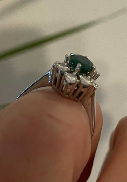 Inel aur 14k cu smarald și diamante