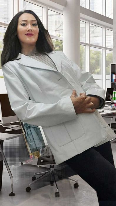 Кожаный пиджак турецкий.Новый. 70тыс тг.. Белый шикраный