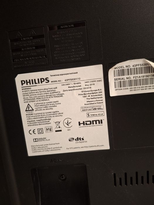 Телевизор Philips 43 инча за части