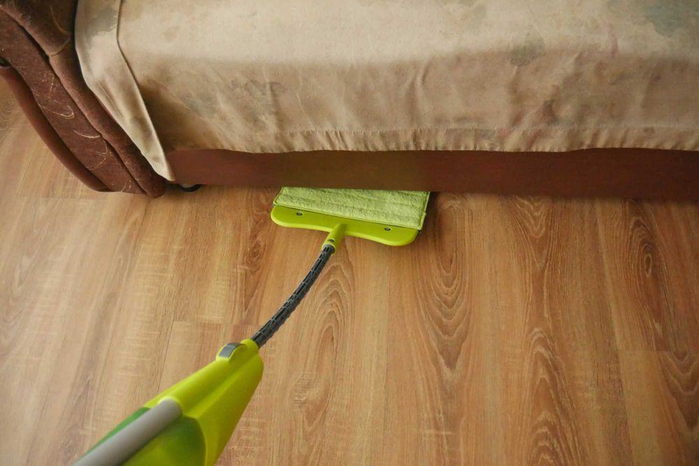 Mop plat cu pulverizator Rovus, microfibra, maner extensibil, 59 x 9 cm