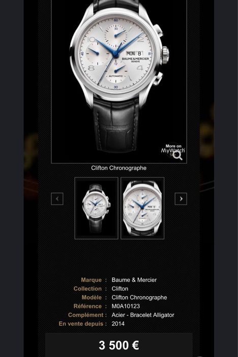 Часы Baume & Mercier Clifton Chronograph