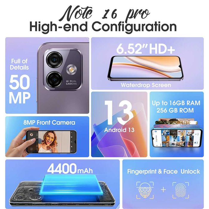 ULEFONE note 16 PRO/ОЗУ 12GB /