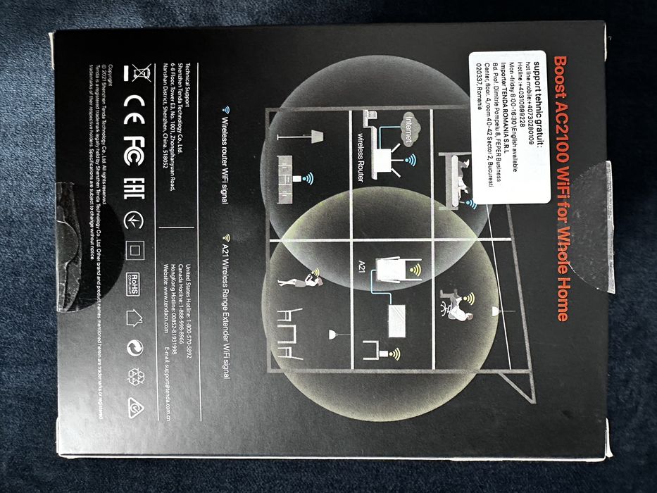Tenda A21 AC2100 Dual Band Wi-Fi Range Extender