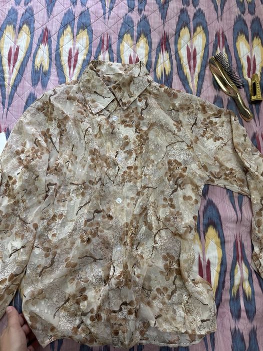 Шифоновая блузка, коричнево золотистая с переливом