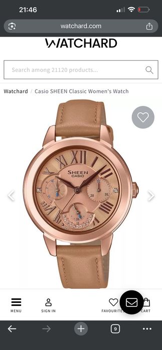 Дамски часовник Casio Sheen с камъни Сфаровски
