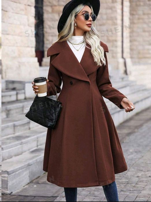 Кафяво палто Пролет - Есен размер L