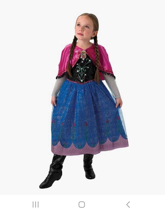 Rochie Anna Frozen/Regatul de Gheata 7-8ani lumini si sunete Noua Angl