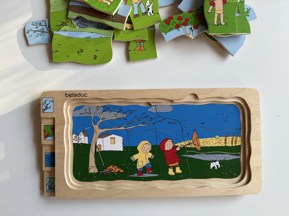 Образователен дървен пъзел 4в1 - годишни времена